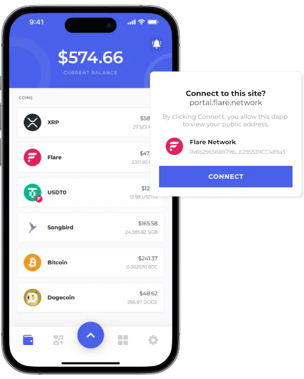 Screenshot from the Bifrost Wallet mobile application.